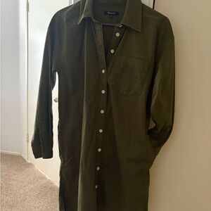 Madewell Olive Long Sleeve Dress